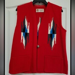 🔥 VINTAGE 70's AMERICRAFT 100% WOOL SOUTHWEST CHIMAYO VEST